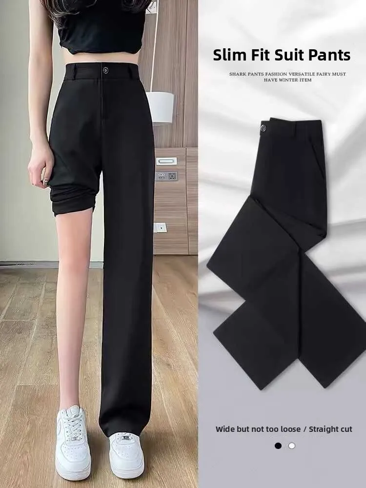 Black Slim Wide Leg Pants Women Summer High Waist Loose Straight Casual Floor Length Trousers Professional Suit Pants
Black Slim Wide Leg Pants Women Summer High Waist Loose Straight Casual Floor Length Trousers Professional Suit Pants