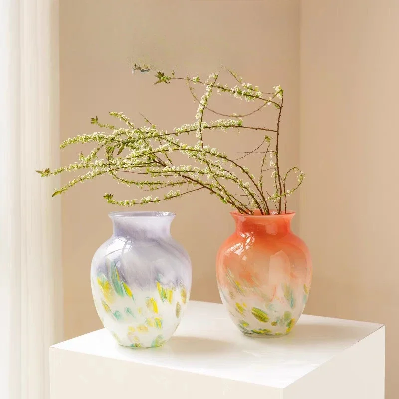 CL color gradual change polka dot glazed vase arrangement retro living room light luxury decoration white vase
CL color gradual change polka dot glazed vase arrangement retro living room light luxury decoration white vase