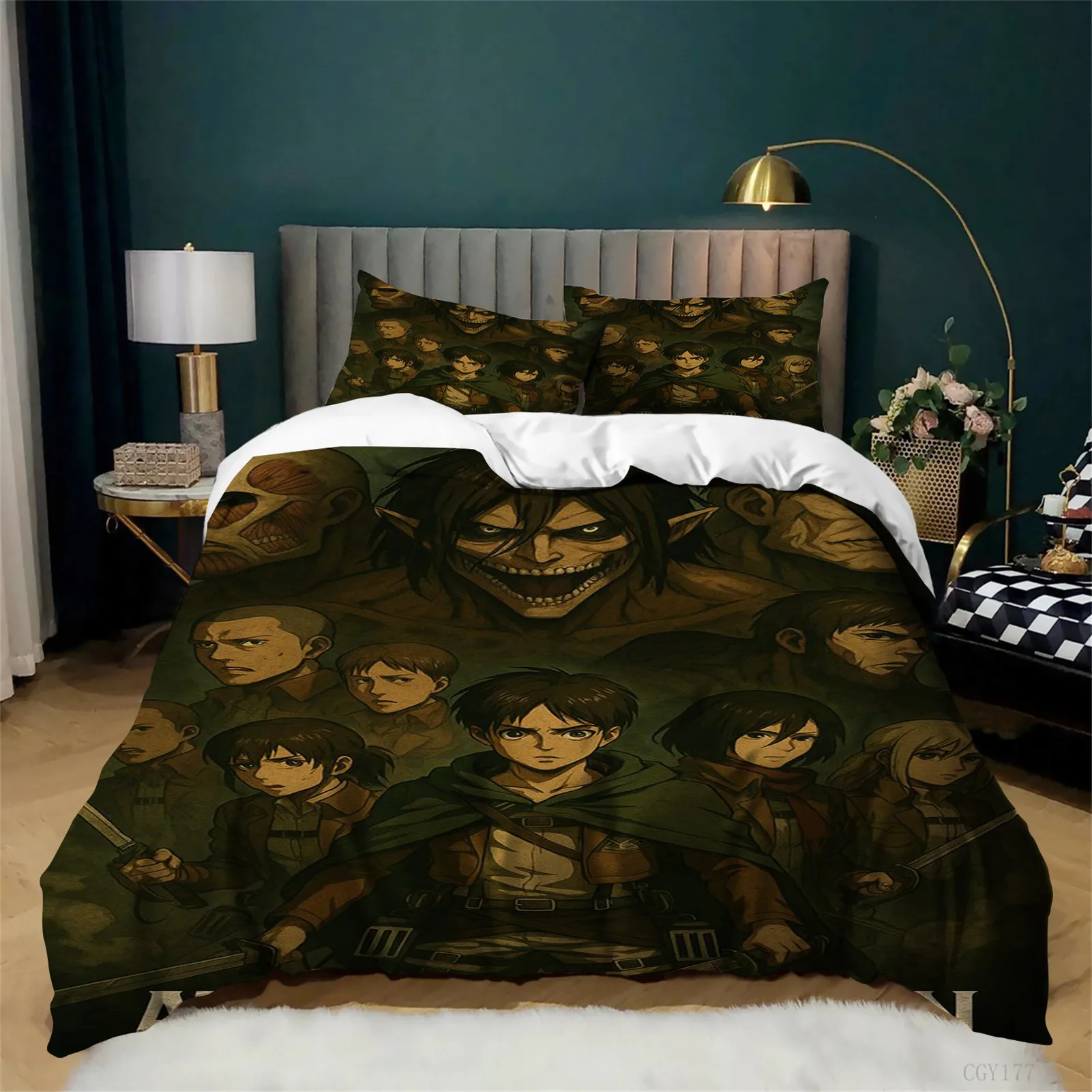 3pcs Atta-ck on Tit-an Bedding Duvet Cover Set Soft Breathable Quilt Cover Set Anime Light-Weight Duvet Cover with Pillow Sham
3pcs Atta-ck on Tit-an Bedding Duvet Cover Set Soft Breathable Quilt Cover Set Anime Light-Weight Duvet Cover with Pillow Sham