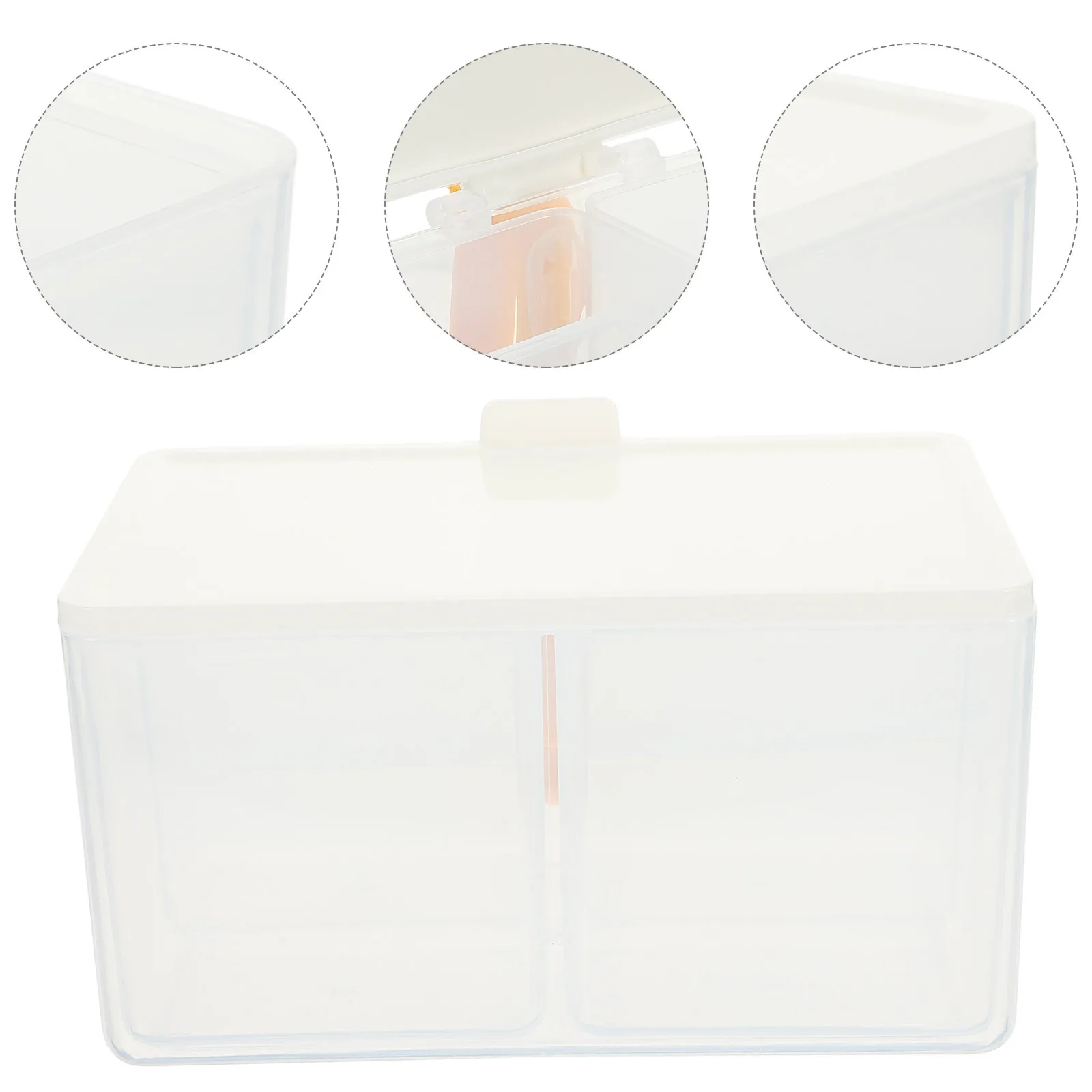 1 Set Waterproof Cotton Swab Box Smooth Edges Dustproof Makeup Organizer For Cotton Pads Powder Puff Desktop Storage Container 
1 Set Waterproof Cotton Swab Box Smooth Edges Dustproof Makeup Organizer For Cotton Pads Powder Puff Desktop Storage Container
