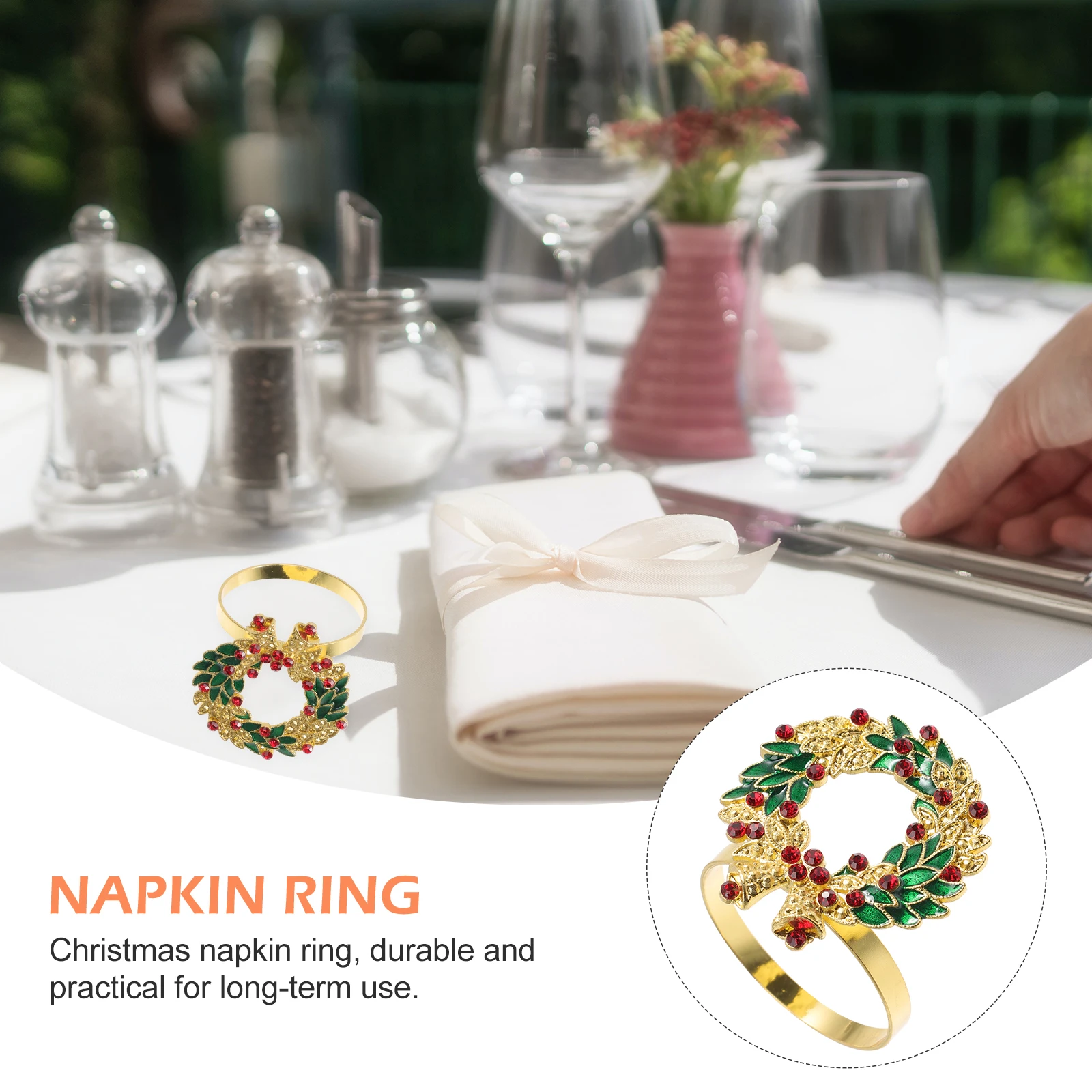 3pcs Stainless Steel Napkin Rings Elegant Christmas Tree Reusable Holiday Dinner Decor Rhinestone Wreath Holder
3pcs Stainless Steel Napkin Rings Elegant Christmas Tree Reusable Holiday Dinner Decor Rhinestone Wreath Holder