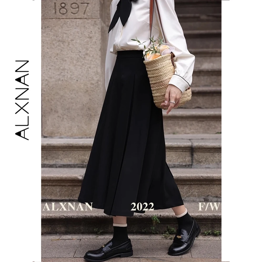 ALXNAN Plus Size Women Black Midi Skirt 2026 Elegant Long Pleated Skirt Spring High Waist Casual Fashion Female Skirt DM00132
ALXNAN Plus Size Women Black Midi Skirt 2026 Elegant Long Pleated Skirt Spring High Waist Casual Fashion Female Skirt DM00132