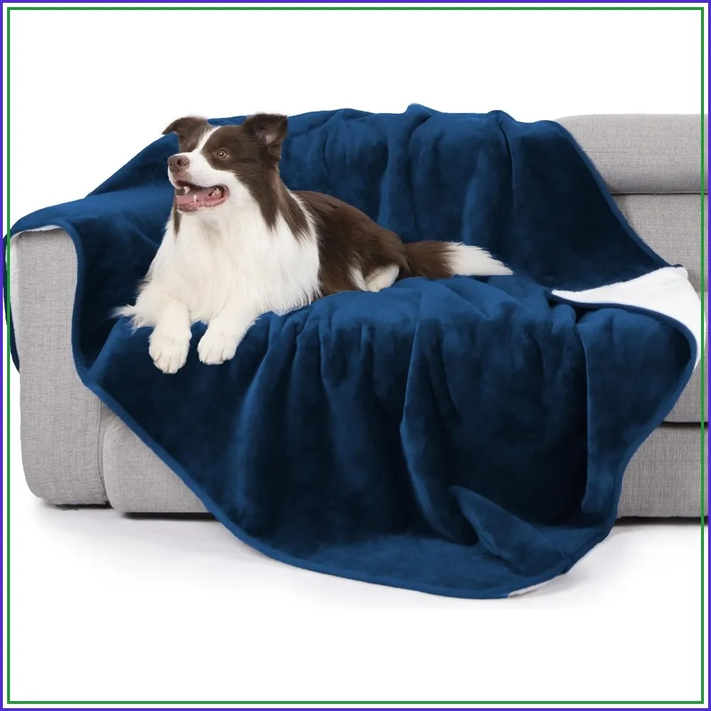 Waterproof Reversible Sherpa Fleece Throw Blanket for Dogs Cats, Furniture Cover Protects Couch from Liquid Pee Pet Fur, 90x90 Inches Navy
Waterproof Reversible Sherpa Fleece Throw Blanket for Dogs Cats, Furniture Cover Protects Couch from Liquid Pee Pet Fur, 90x90 Inches Navy