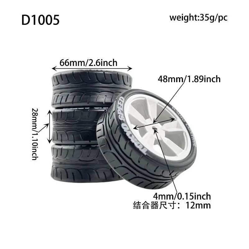4pcs 65mm Rubber Tires Wheels 12mm Hex for Tamiya TT01/TT02/XV01/TA06/PTG-2 1/10 RC Car Upgrades | High-Grip Durable Racing Tyre
4pcs 65mm Rubber Tires Wheels 12mm Hex for Tamiya TT01/TT02/XV01/TA06/PTG-2 1/10 RC Car Upgrades | High-Grip Durable Racing Tyre