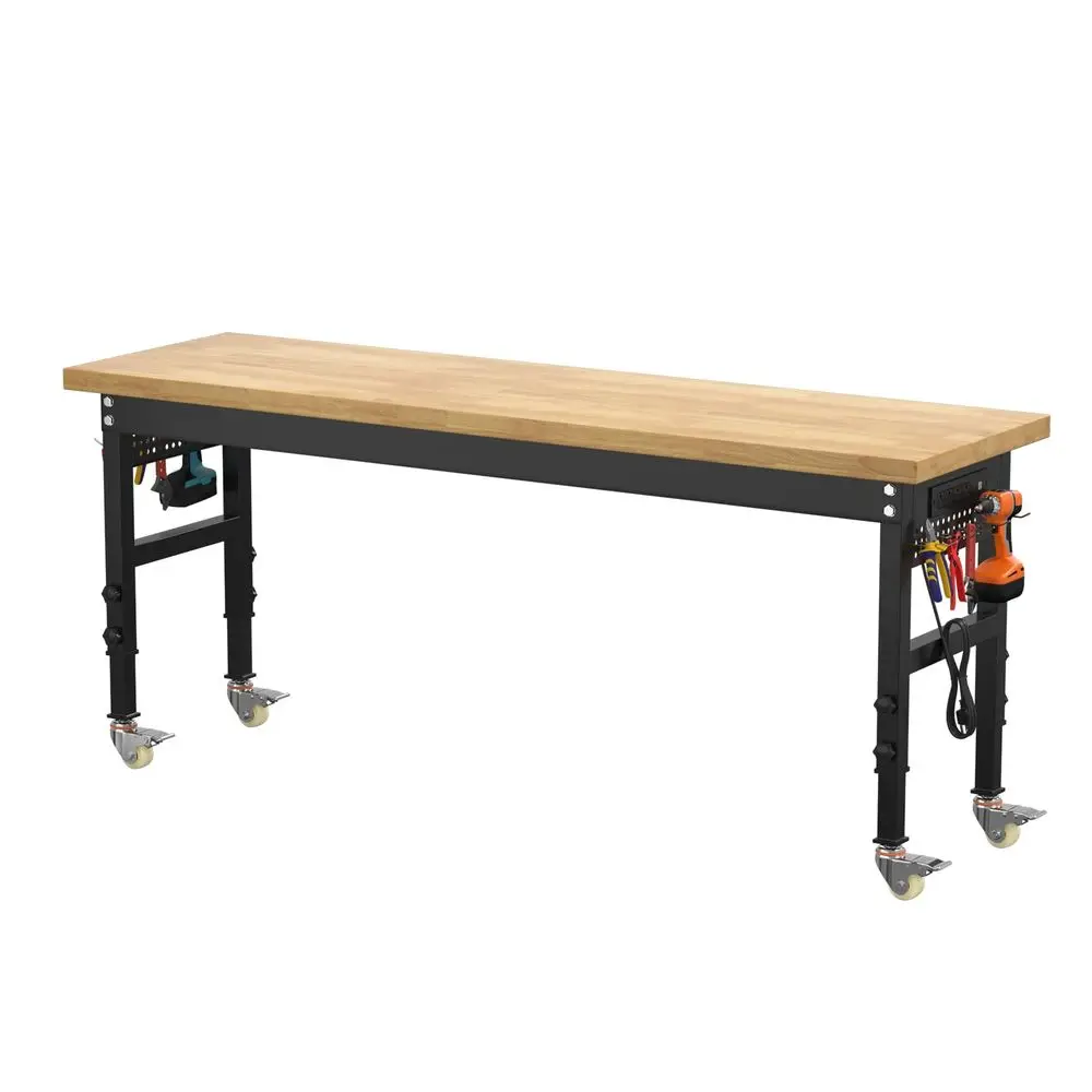 HeavyDuty Solid Wood Work Bench Work Table with Wheels, Adjustable Height Portable Workbench with Power Outlets amp Pegboard, 3
HeavyDuty Solid Wood Work Bench Work Table with Wheels, Adjustable Height Portable Workbench with Power Outlets amp Pegboard, 3