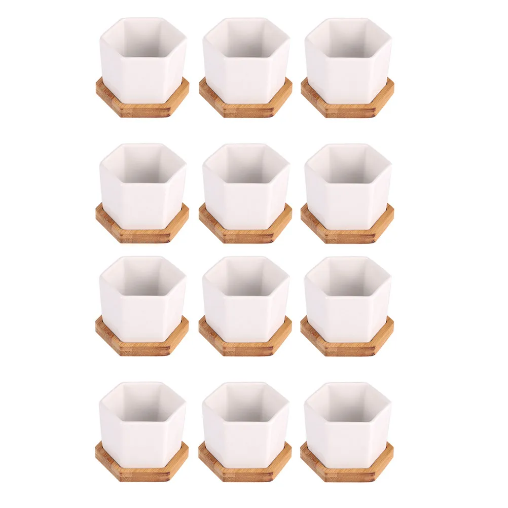 24Pcs Succulent Pot Set Hexagon Ceramic Flower Pots with Trays Wear-Resistant Brush Holder Pen Container Desktop Decoration
24Pcs Succulent Pot Set Hexagon Ceramic Flower Pots with Trays Wear-Resistant Brush Holder Pen Container Desktop Decoration