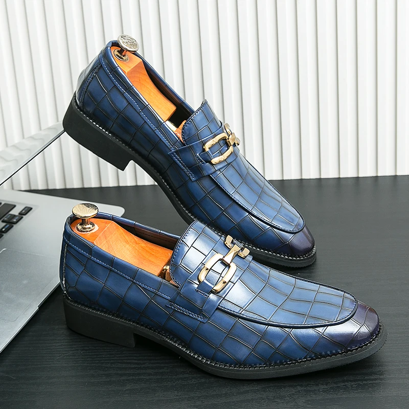 Popular Men Business Formal Shoes PU Fashion Metal Buckle Business Office Loafers European Social Shoes Size 38-46 Men Shoes
Popular Men Business Formal Shoes PU Fashion Metal Buckle Business Office Loafers European Social Shoes Size 38-46 Men Shoes