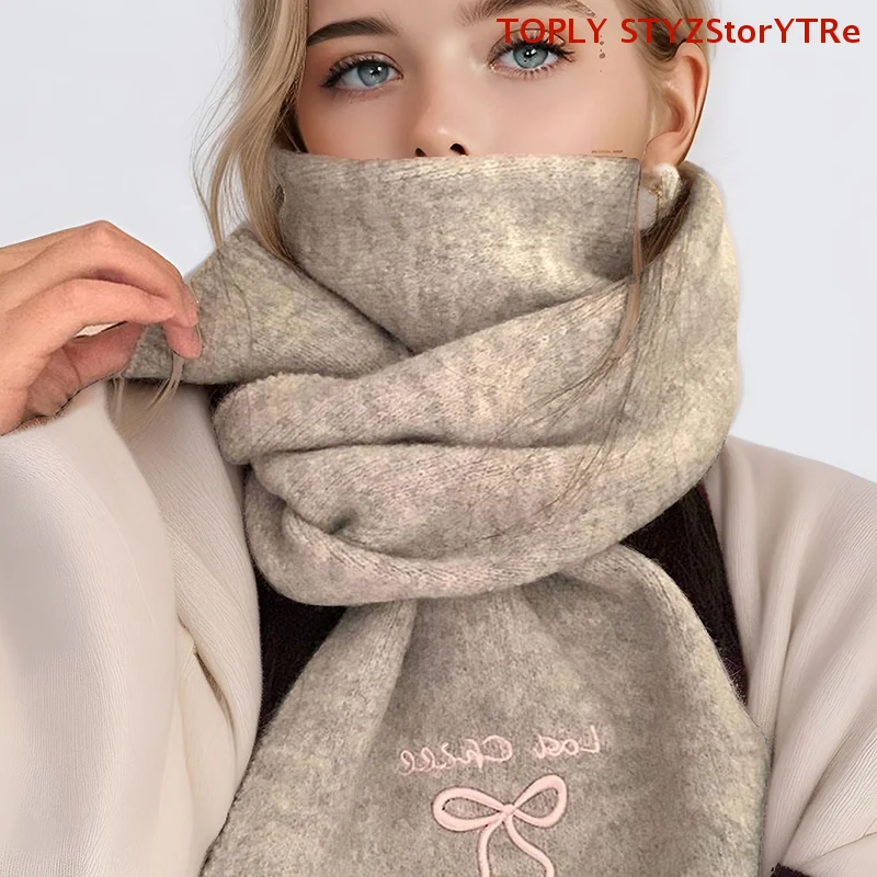 Women's Winter Warm Scarf Neck Wraps Trendy Embroidered Woolen Scarf Neck Warmer Solid Color Gilrs Scarves
Women's Winter Warm Scarf Neck Wraps Trendy Embroidered Woolen Scarf Neck Warmer Solid Color Gilrs Scarves