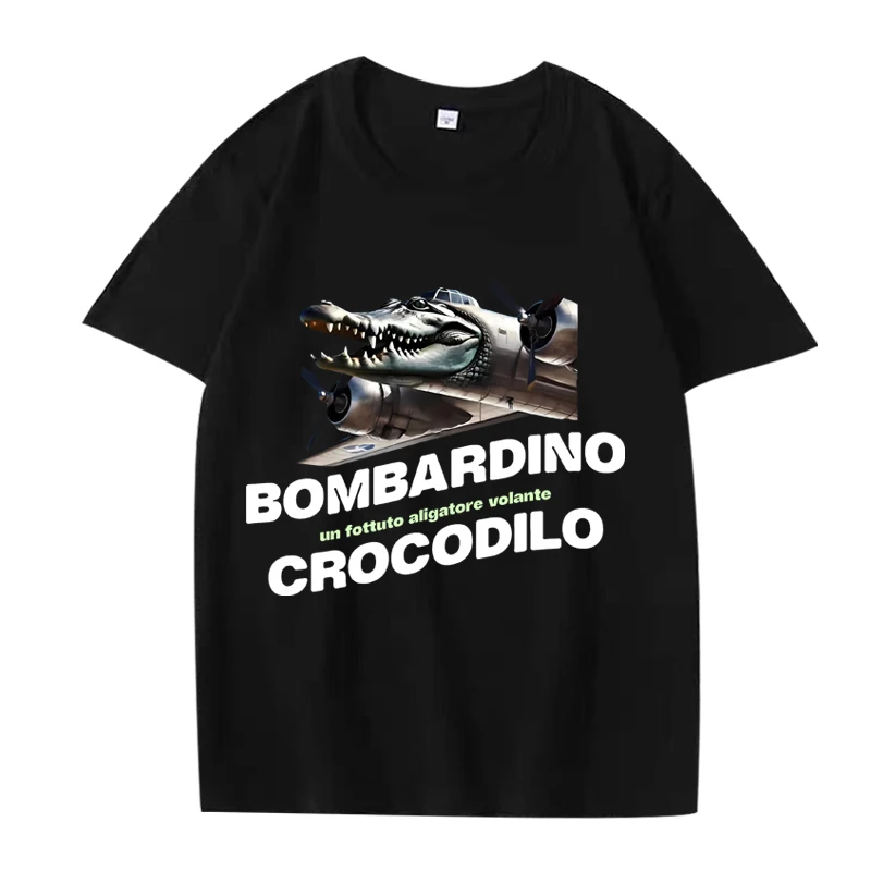 Bombardino Crocodilo Italian Brainrot T Shirt men women Oversized 100% Cotton Hot sale short sleeve Summer Unisex plus size tops
Bombardino Crocodilo Italian Brainrot T Shirt men women Oversized 100% Cotton Hot sale short sleeve Summer Unisex plus size tops