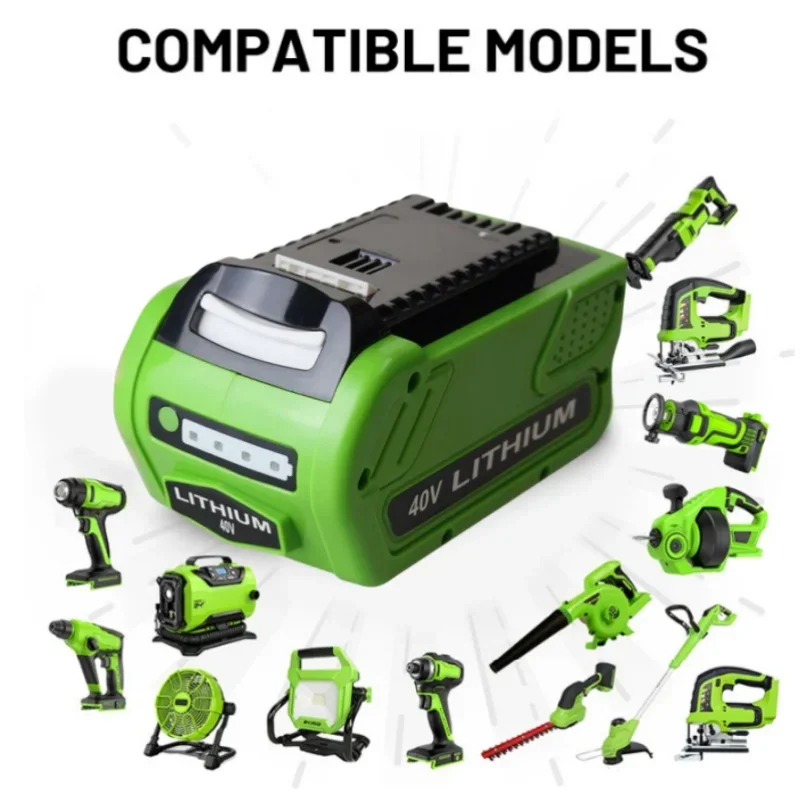 40V 5000mAh Rechargeable Replaceable Lithium ion Battery Compatible for Greenworks G-MAX 29462 29482 29252 2901319 Power Tool
40V 5000mAh Rechargeable Replaceable Lithium ion Battery Compatible for Greenworks G-MAX 29462 29482 29252 2901319 Power Tool
