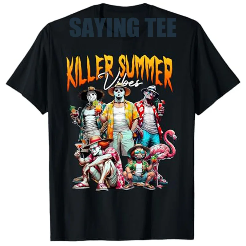 Killer Summer Vibes Beach Vacation Funny Horror Summer Beach T-Shirt Y2k Design Holiday Clothes Short Sleeve Blouses Novelty Top
Killer Summer Vibes Beach Vacation Funny Horror Summer Beach T-Shirt Y2k Design Holiday Clothes Short Sleeve Blouses Novelty Top