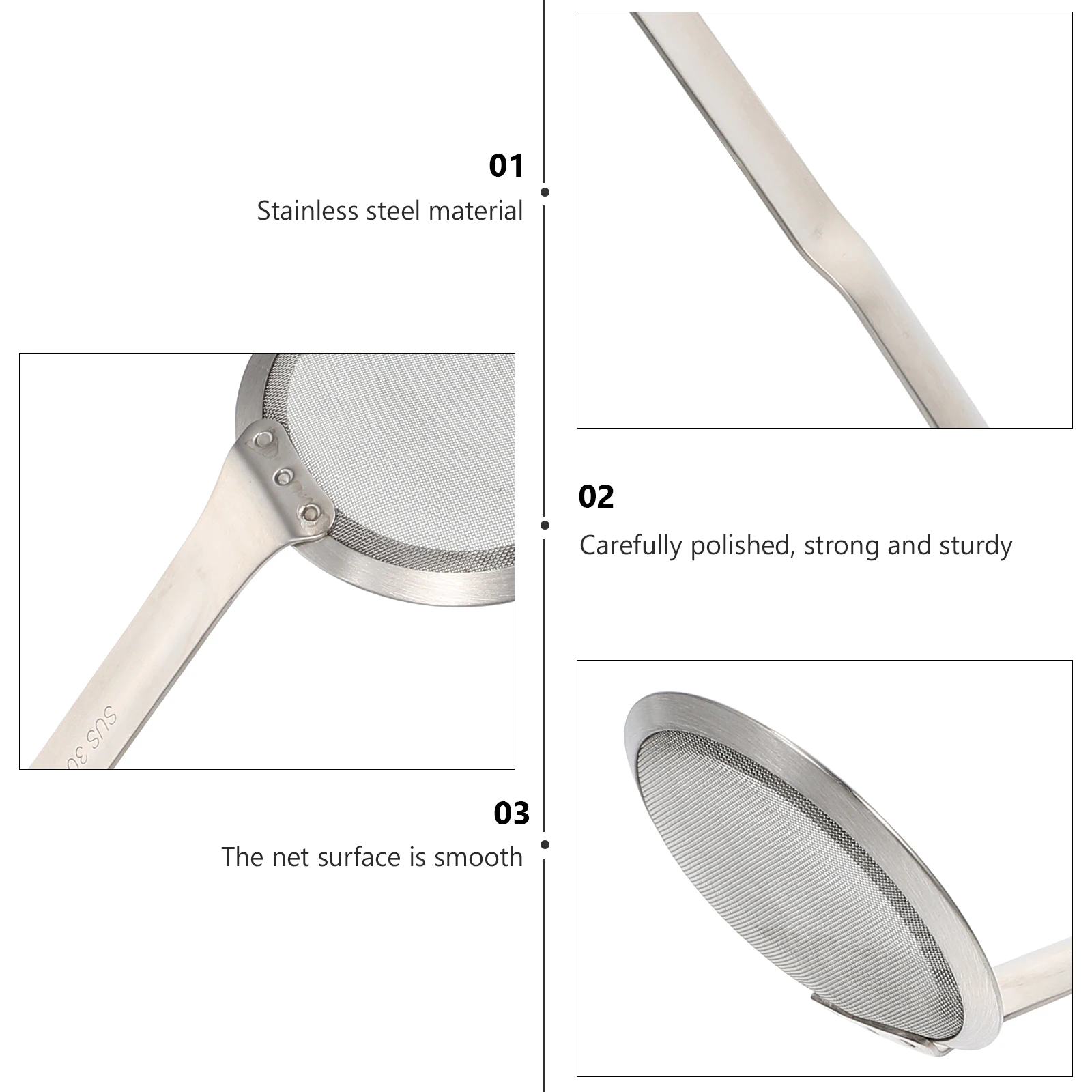 Stainless Steel Filtering Net Sieve Strainer Kitchen Tool Easy Clean Noddles Vegetable Egg Wonton Silver Color
Stainless Steel Filtering Net Sieve Strainer Kitchen Tool Easy Clean Noddles Vegetable Egg Wonton Silver Color