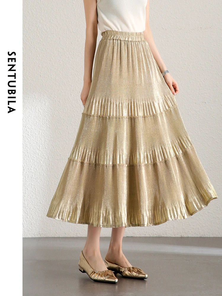 SENTUBILA Simple Spliced Soft Woman Skirt 2024 Summer New Commuter Elastic Waist A-line Midi Skirts Female Clothing 142Q55462
SENTUBILA Simple Spliced Soft Woman Skirt 2024 Summer New Commuter Elastic Waist A-line Midi Skirts Female Clothing 142Q55462