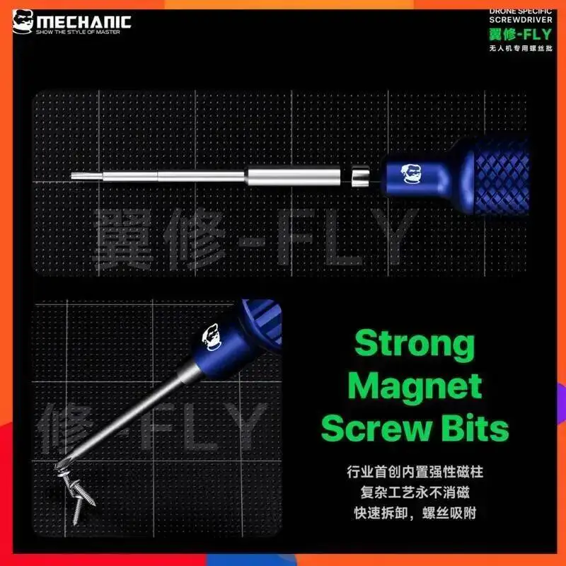 MECHANIC Drone Screwdriver Set Tool Kit S2 Alloy Steel HRC62 Built in Strong Magnetic Column for DJI Autel Hubsan Eachine Repair
MECHANIC Drone Screwdriver Set Tool Kit S2 Alloy Steel HRC62 Built in Strong Magnetic Column for DJI Autel Hubsan Eachine Repair