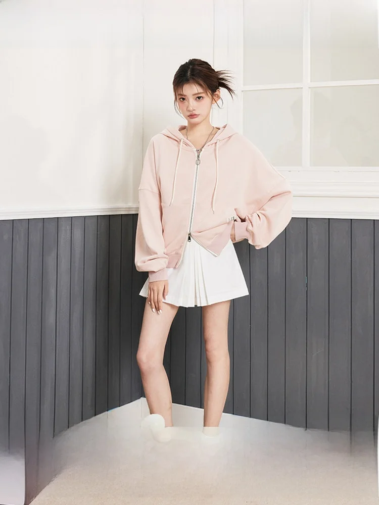 Iceeyy Original Korean Style Loose Hoodie Women's Pink Sweatshirt Outerwear Sweet Style Zipper Closure Long Sleeve Drawstring
Iceeyy Original Korean Style Loose Hoodie Women's Pink Sweatshirt Outerwear Sweet Style Zipper Closure Long Sleeve Drawstring