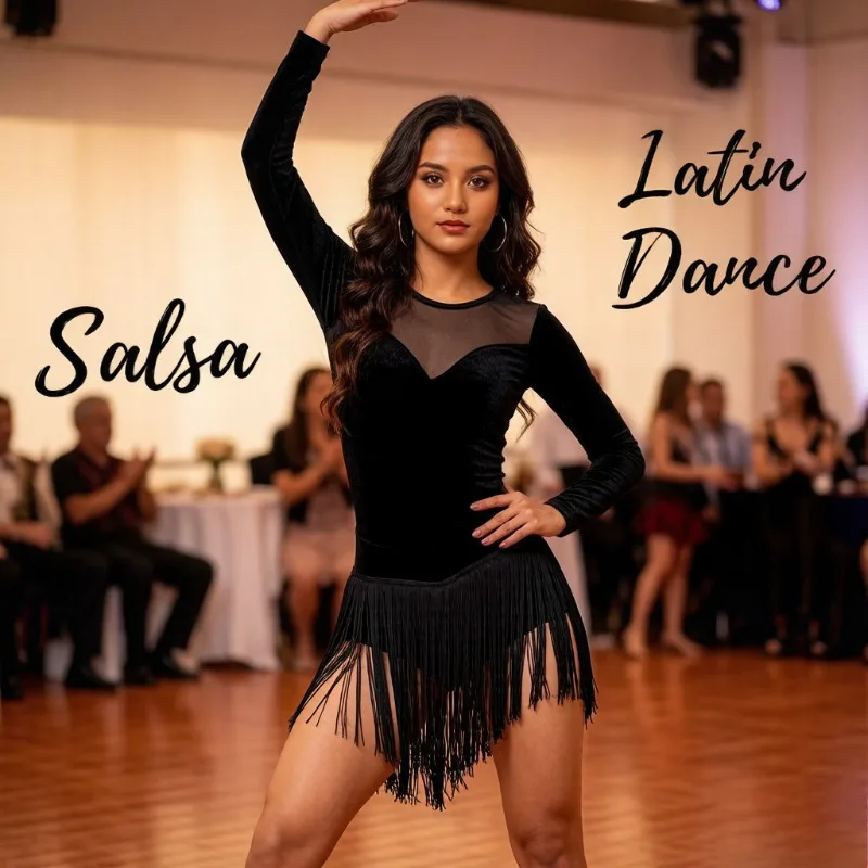 Black Korean Velvet Latin Dance Leotard Women Long Sleeve Top S-3XL Professional Ballroom Tango Samba Practice Dancewear Stretch
Black Korean Velvet Latin Dance Leotard Women Long Sleeve Top S-3XL Professional Ballroom Tango Samba Practice Dancewear Stretch