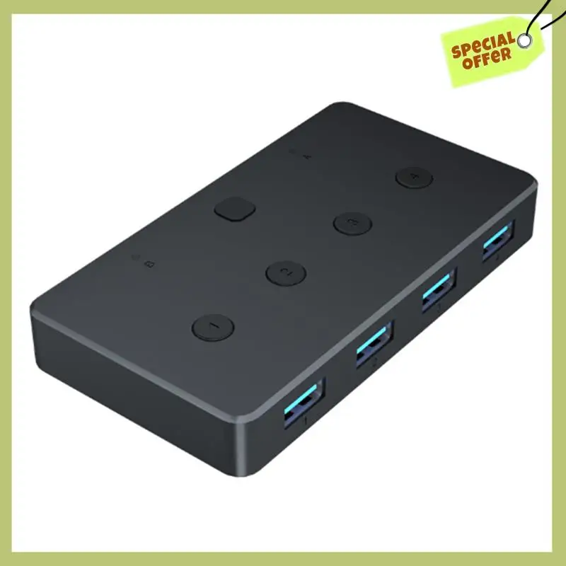 Усовершенствованный коммутатор USB 3.0 с 2 входами и 4 выходами для мыши, клавиатуры, принтера и других устройств для Mac/Windows/Linux
Усовершенствованный коммутатор USB 3.0 с 2 входами и 4 выходами для мыши, клавиатуры, принтера и других устройств для Mac/Windows/Linux