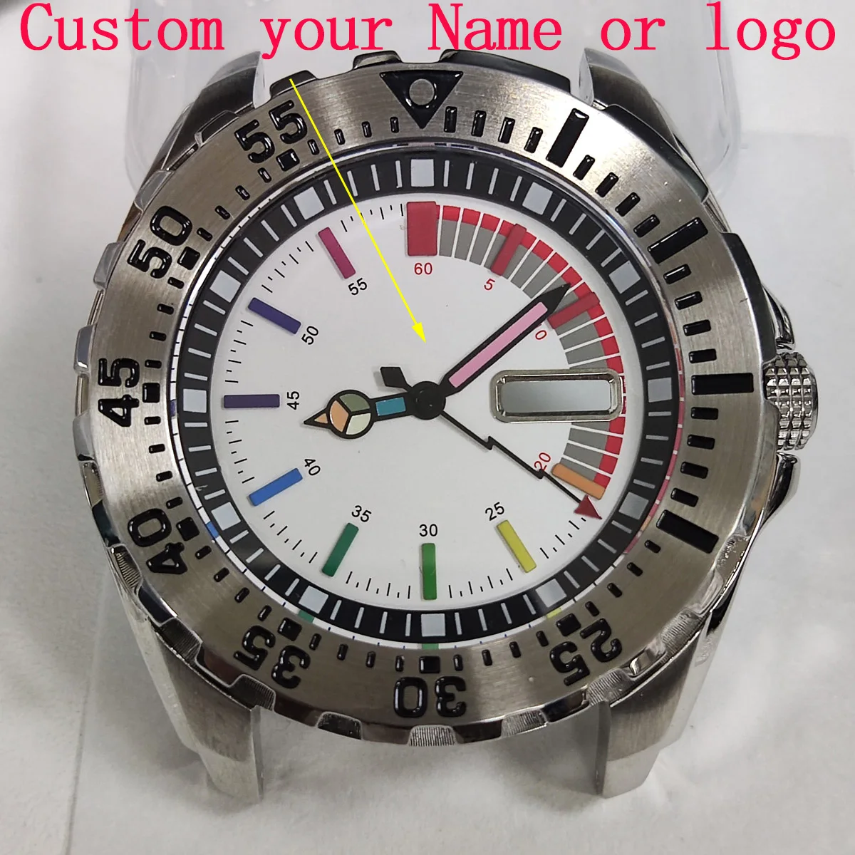 44mm nh35 case men watch rainbow dial New watch custom logo diving watch Sapphire Glass nh36 watch case nh36 dial nh36 movement
44mm nh35 case men watch rainbow dial New watch custom logo diving watch Sapphire Glass nh36 watch case nh36 dial nh36 movement