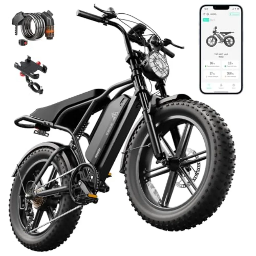 Electric Bike for Adults 1500W Peak 20 Fat Tire All-Terrain E-Bike 60/110 Miles 28 MPH with 48V 15/25 AH Battery Tested to UL 2
Electric Bike for Adults 1500W Peak 20 Fat Tire All-Terrain E-Bike 60/110 Miles 28 MPH with 48V 15/25 AH Battery Tested to UL 2
