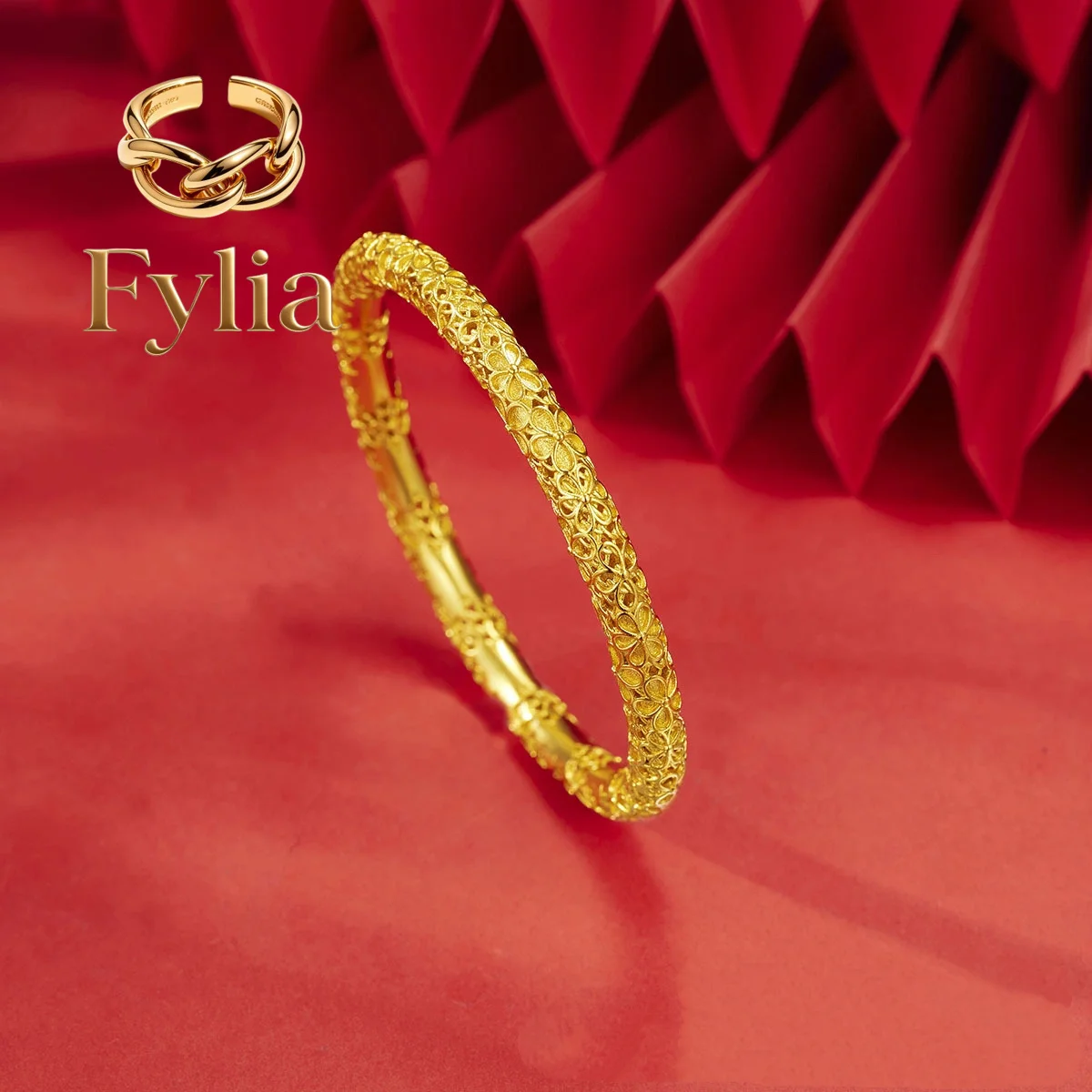 Fylia Jewelry 9999 24K real gold retro pattern bracelet women's national style hollow closed flower bracelet
Fylia Jewelry 9999 24K real gold retro pattern bracelet women's national style hollow closed flower bracelet