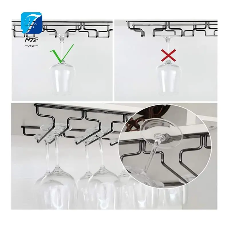 A55F-2 Piece Wine Glass Rack Wine Glass Hanger Rack Under Cabinet Stemware Wine Glass Holder Storage Hanger Black
A55F-2 Piece Wine Glass Rack Wine Glass Hanger Rack Under Cabinet Stemware Wine Glass Holder Storage Hanger Black