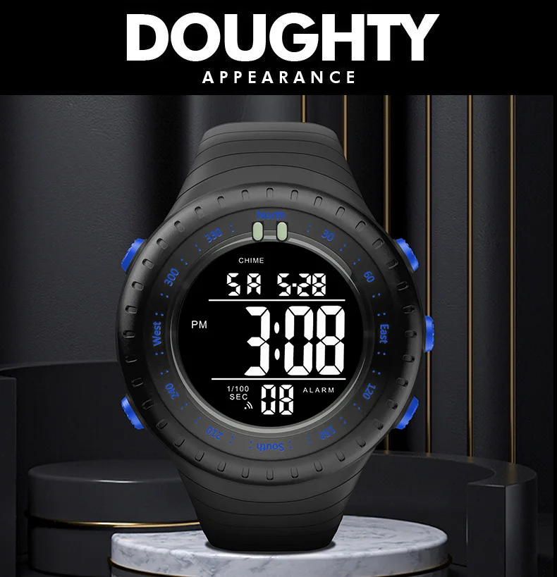 WECOOL W-613 Men's Digital Sport Watch - 50M Waterproof Chronograph Alarm Stopwatch LED Backlight
WECOOL W-613 Men's Digital Sport Watch - 50M Waterproof Chronograph Alarm Stopwatch LED Backlight