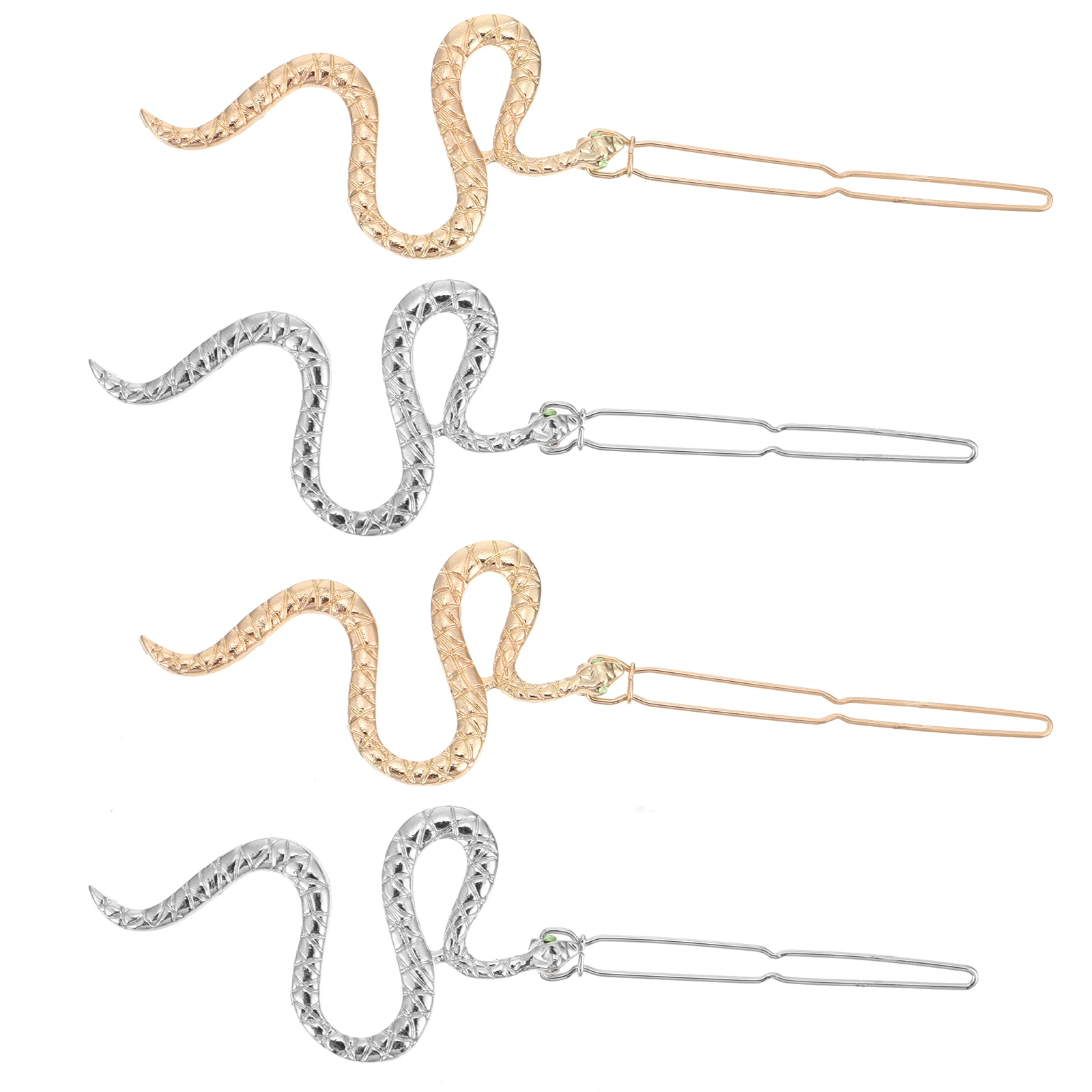 4pcs Alloy Hair Clips Snake Shape Vintage Barrettes Durable Elegant Accessories Bride Hairpins Fashion Styling
4pcs Alloy Hair Clips Snake Shape Vintage Barrettes Durable Elegant Accessories Bride Hairpins Fashion Styling