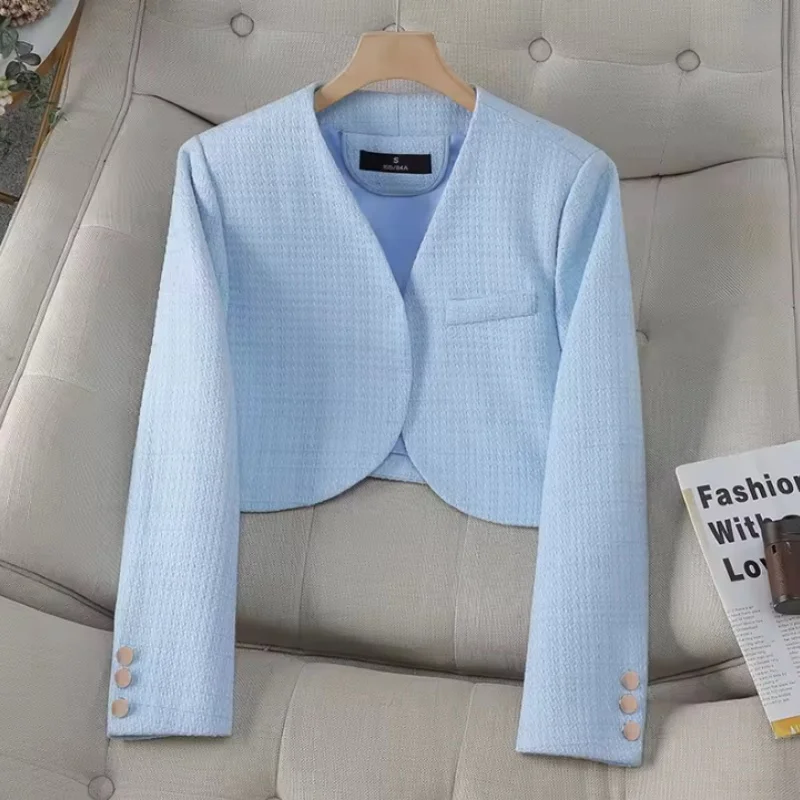 Fashion Women Short Blazer Ladies Solid V-neck Long Sleeve Cardigan Outwear Office Wear Suit Jacket Autumn Female Tops
Fashion Women Short Blazer Ladies Solid V-neck Long Sleeve Cardigan Outwear Office Wear Suit Jacket Autumn Female Tops