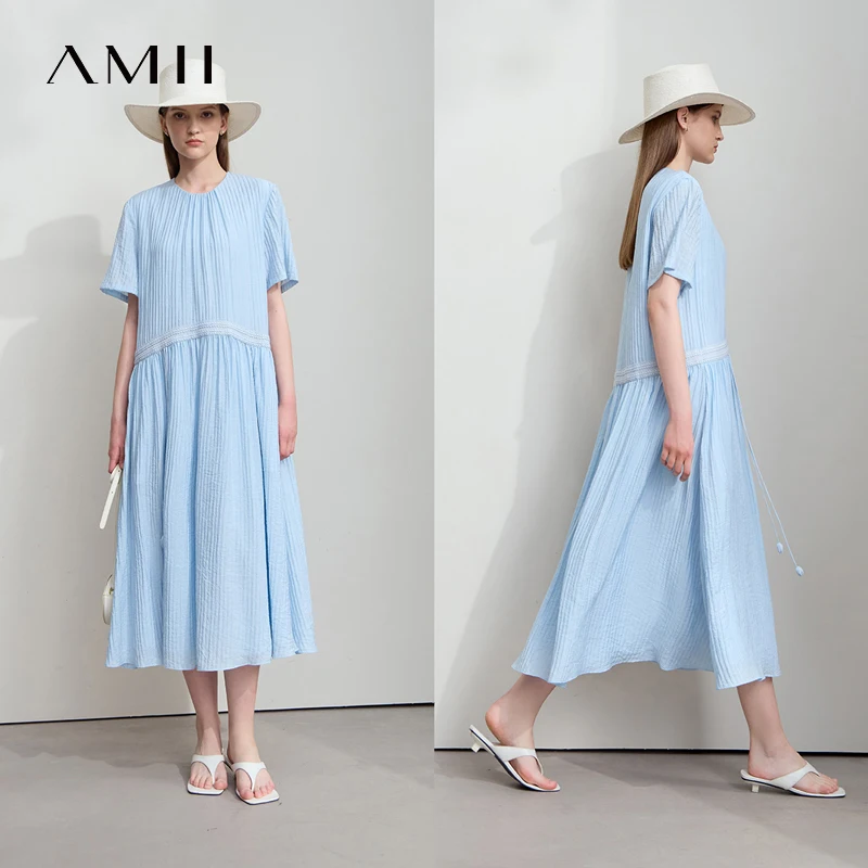 AMII Minimalism New Dress Women's Summer Vocation O-Neck Short Sleeve Flower Ribbon Spliced Long Dress Fashion Clothing 12542085
AMII Minimalism New Dress Women's Summer Vocation O-Neck Short Sleeve Flower Ribbon Spliced Long Dress Fashion Clothing 12542085