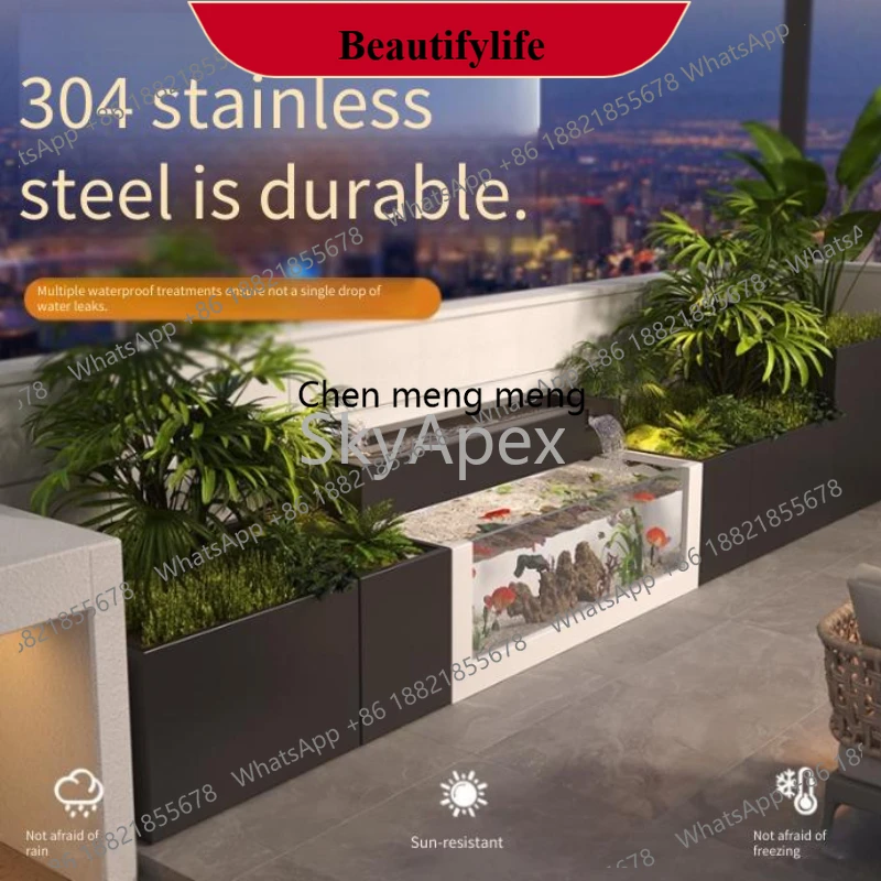 C178 Stainless Steel Rectangular Metal Glass Fish Pond Flowing Water Fish Tank Courtyard Indoor Villa Fish Pond Landscaping
C178 Stainless Steel Rectangular Metal Glass Fish Pond Flowing Water Fish Tank Courtyard Indoor Villa Fish Pond Landscaping