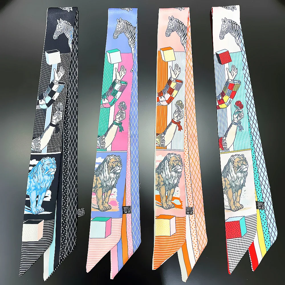 Versatile Lion Zebra Silk Scarf Stripe Checkered Women's Diagonal Bow Handbag Ribbon Hairband Small Towel Korean Style Polyes...
Versatile Lion Zebra Silk Scarf Stripe Checkered Women's Diagonal Bow Handbag Ribbon Hairband Small Towel Korean Style Polyes...