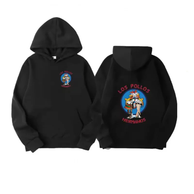 Толстовка с принтом Breaking Bad Los Pollos Hermanos Chicken Brothers, флисовая свободная толстовка, модная осенне-зимняя одежда для мужчин и женщин
Толстовка с принтом Breaking Bad Los Pollos Hermanos Chicken Brothers, флисовая свободная толстовка, модная осенне-зимняя одежда для мужчин и женщин