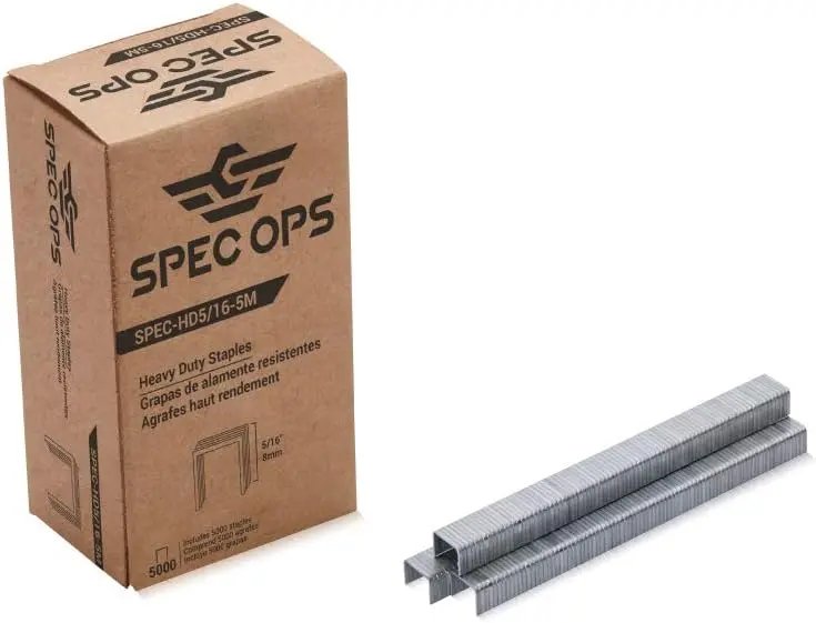Heavy Duty Staples 5/16-in, 5000 Pack for Spec Ops Tools, 3% Donated to Veterans
Heavy Duty Staples 5/16-in, 5000 Pack for Spec Ops Tools, 3% Donated to Veterans