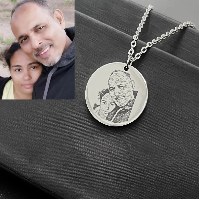 Personalized Custom Men Women Laser Engraved Photo Portrait Pendant Necklace Stainless Steel Customized Valentine's Day Gift
Personalized Custom Men Women Laser Engraved Photo Portrait Pendant Necklace Stainless Steel Customized Valentine's Day Gift