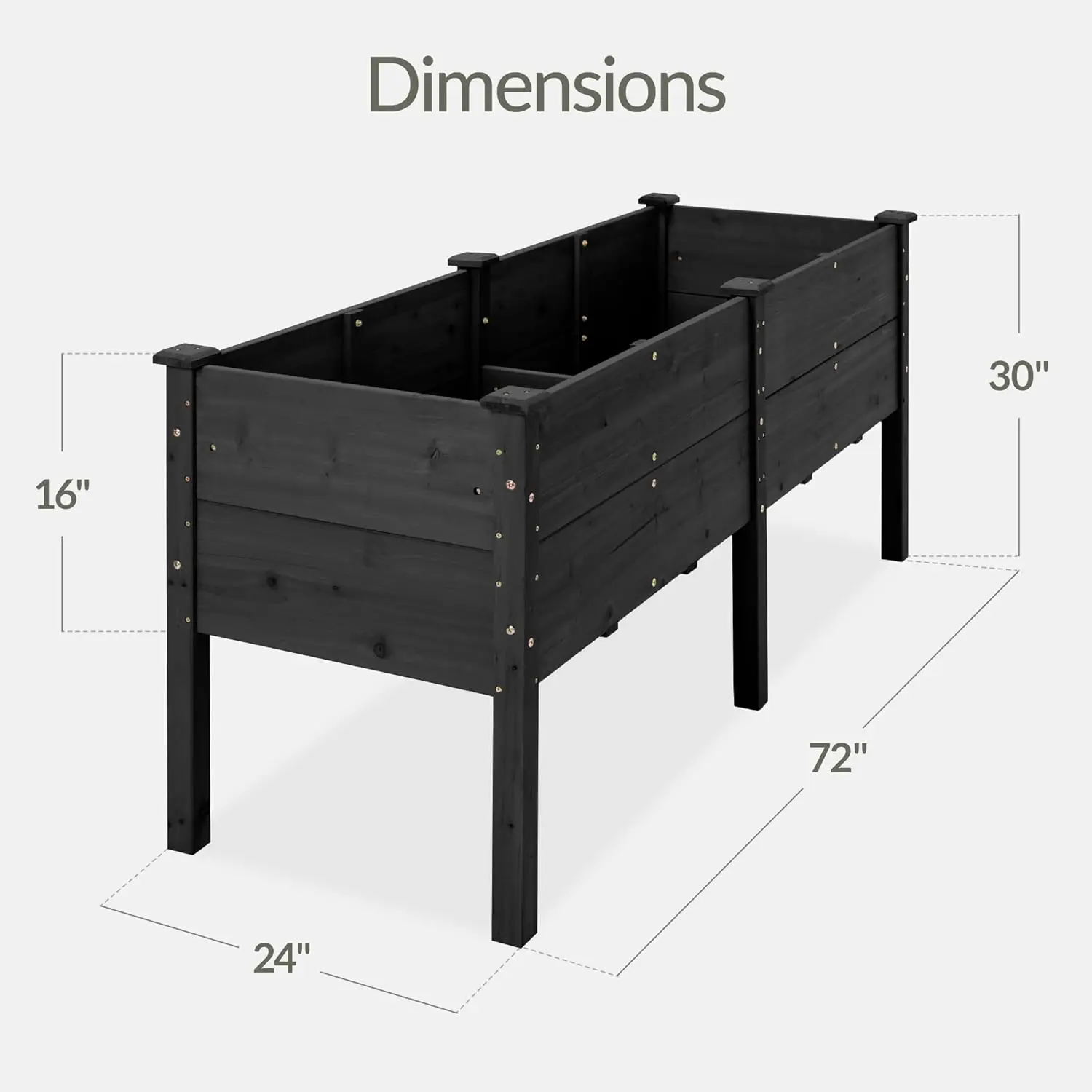 72x24x30 Elevated Natural Fir Planter Box 16in Deep Bed Black Finish for Backyard Patio Balcony, Customized
72x24x30 Elevated Natural Fir Planter Box 16in Deep Bed Black Finish for Backyard Patio Balcony, Customized