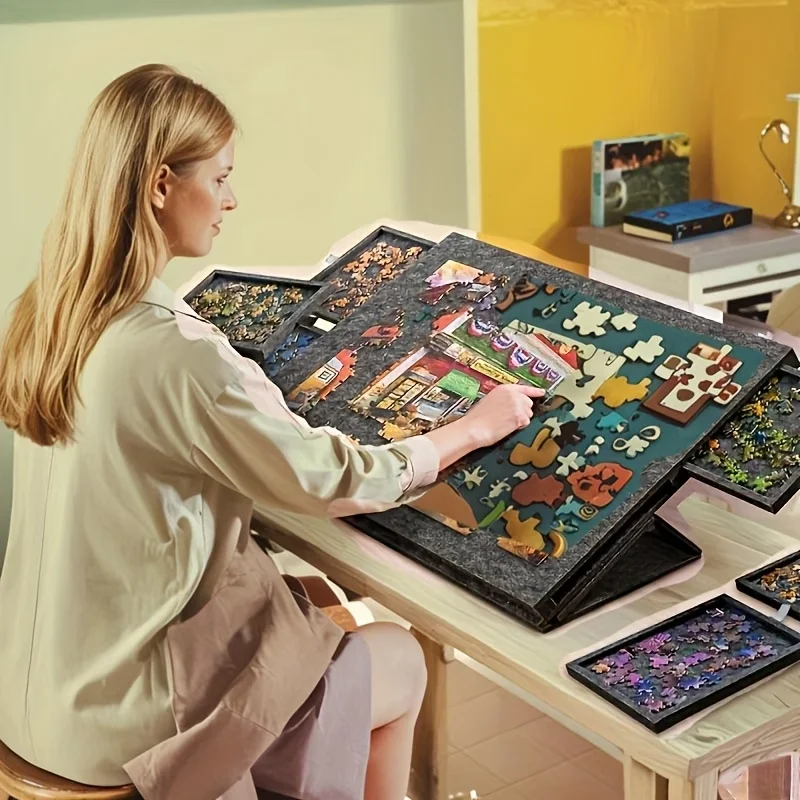 1pc board,portable lightweight puzzle table with classification trays,drawers,large-sized felt storage,suitable for family games
1pc board,portable lightweight puzzle table with classification trays,drawers,large-sized felt storage,suitable for family games