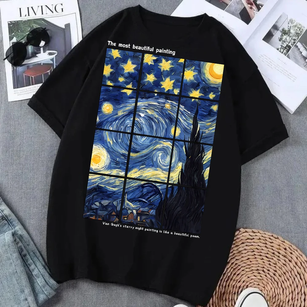 Van Gogh 1889 At Night Starry Night T Shirt Unisex Retro Art Print Tee Casual Short Sleeve Streetwear Tops
Van Gogh 1889 At Night Starry Night T Shirt Unisex Retro Art Print Tee Casual Short Sleeve Streetwear Tops