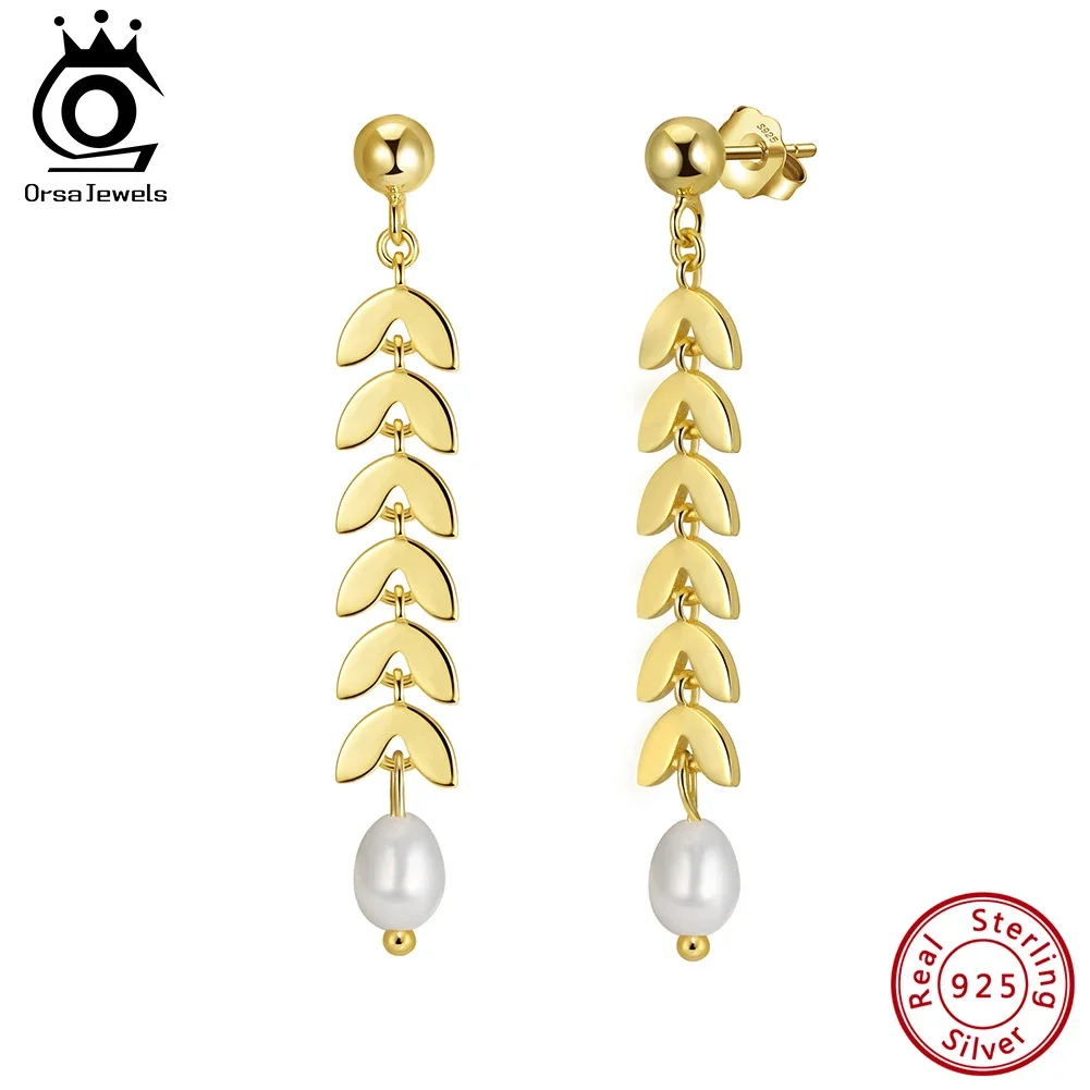 ORSA JEWELS S925 Silver Personality Tassel Fishbone Chain Earrings for Women Natural Pearl Party Dangle Earings Jewelry GPE125
ORSA JEWELS S925 Silver Personality Tassel Fishbone Chain Earrings for Women Natural Pearl Party Dangle Earings Jewelry GPE125