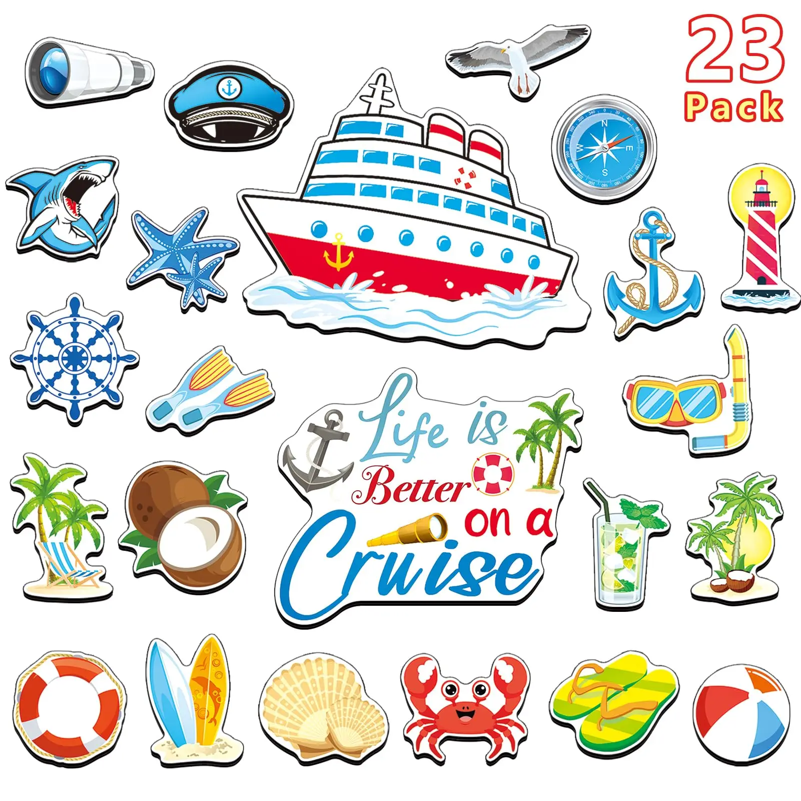 23 PCS Cruise Ship Door Trim Magnetic Nautical Cruise Ship Door Magnet Carnival Cruise Ship, Fits Car Refrigerator Computer
23 PCS Cruise Ship Door Trim Magnetic Nautical Cruise Ship Door Magnet Carnival Cruise Ship, Fits Car Refrigerator Computer