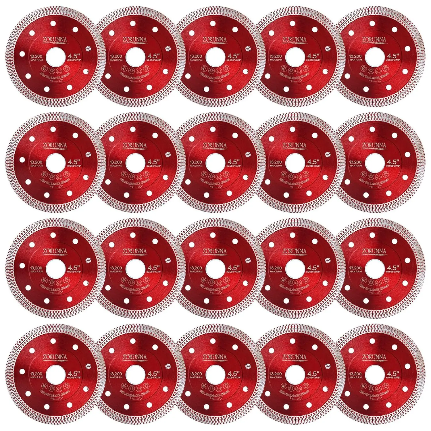 20PCS 4.5" Diamond Saw Blades Ultra Thin for Tile, Porcelain, Ceramic, Granite - Chip-Free Cutting
20PCS 4.5" Diamond Saw Blades Ultra Thin for Tile, Porcelain, Ceramic, Granite - Chip-Free Cutting
