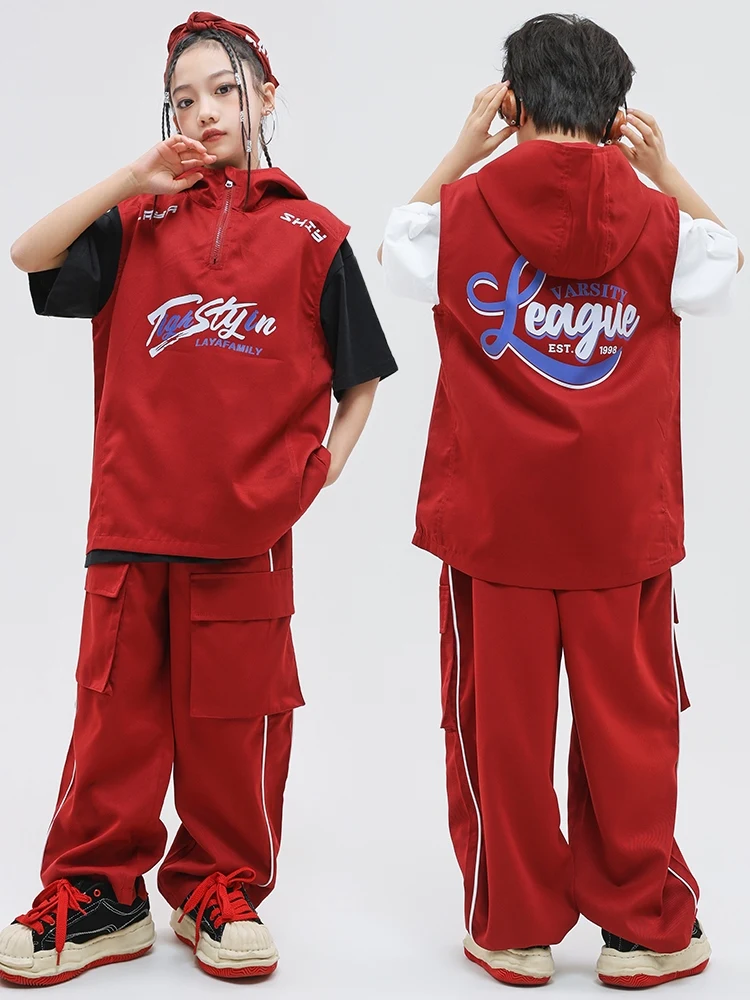 Hip Hop Girls Dance Clothes Loose Vest Short Sleeves T Shirt Red Pants Boys Street Dance Performance Costume Stage Wear BL12377
Hip Hop Girls Dance Clothes Loose Vest Short Sleeves T Shirt Red Pants Boys Street Dance Performance Costume Stage Wear BL12377