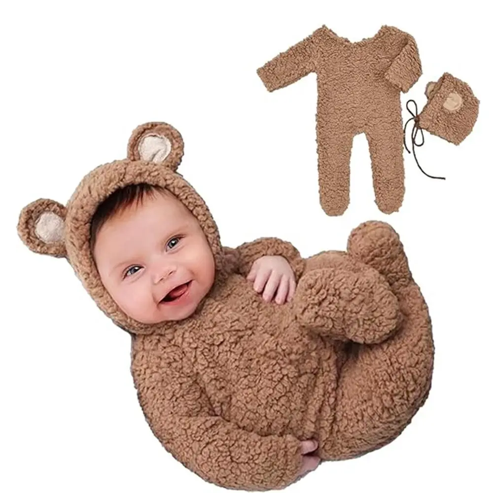 Creative Newborn Photography Props Bear Design Soft Knit Newborn Photoshoot Outfit Footed Romper Plush
Creative Newborn Photography Props Bear Design Soft Knit Newborn Photoshoot Outfit Footed Romper Plush