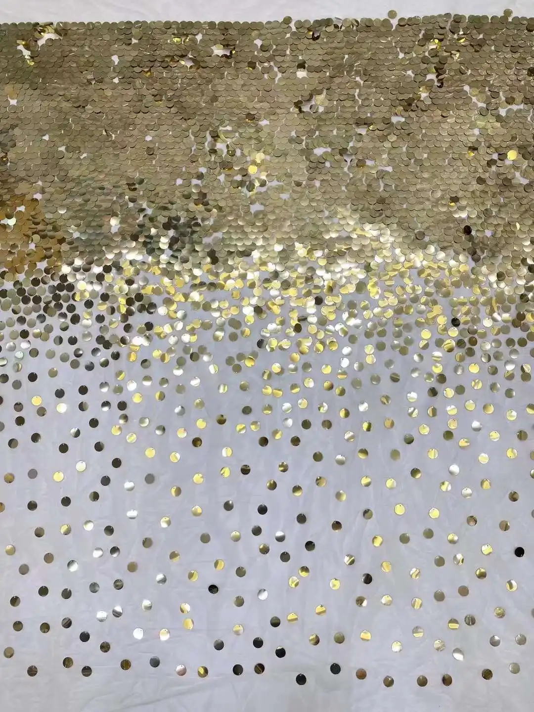 High Quality Gold Color Embroidery Tulle Mesh Lace Fabric with Big Round Sequins for Wedding Dress Fast Shipping 5Yards
High Quality Gold Color Embroidery Tulle Mesh Lace Fabric with Big Round Sequins for Wedding Dress Fast Shipping 5Yards
