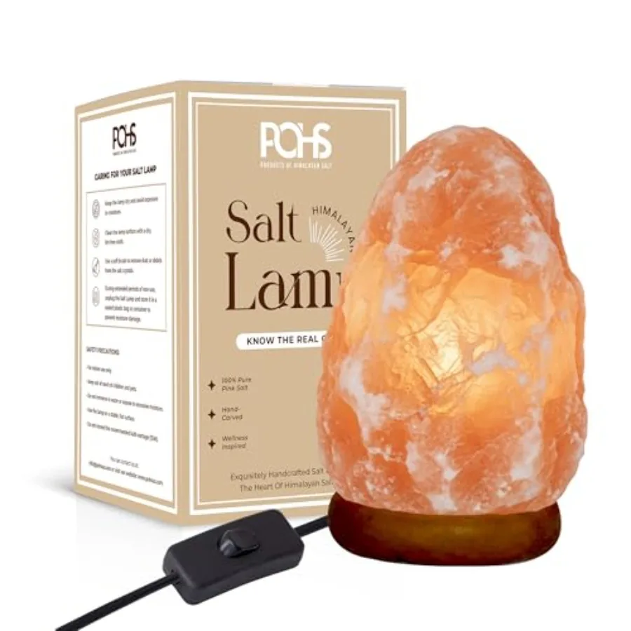7 Inches, 4-5 lbs, 100% Authentic Natural Himalayan Pink Salt Lamp, Hand Crafted Wooden Base, with on and Off Switch
7 Inches, 4-5 lbs, 100% Authentic Natural Himalayan Pink Salt Lamp, Hand Crafted Wooden Base, with on and Off Switch