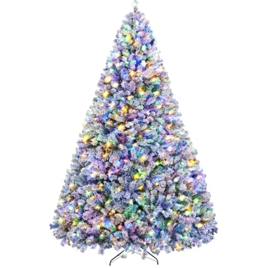 9Feet Pre-lit Spruce Artificial Christmas Tree Snow Flocked Hinges Tree with 900 Multicolor LED Lights and 2108 Branch Tips and
9Feet Pre-lit Spruce Artificial Christmas Tree Snow Flocked Hinges Tree with 900 Multicolor LED Lights and 2108 Branch Tips and