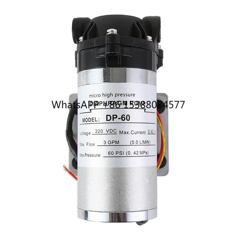 220V Brushed DC Electric Diaphragm Water Pump High Pressure DP-60 for Agricultural Spray Drone Car Wash Machining Application
220V Brushed DC Electric Diaphragm Water Pump High Pressure DP-60 for Agricultural Spray Drone Car Wash Machining Application