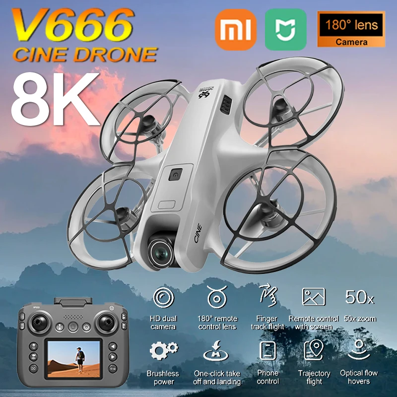 Xiaomi Mijia V666 Drone 8K Professional WIFI 5G Dron Obstacle Avoidance Brushless Altitude Headless Mode RC Quadcopter kids toys
Xiaomi Mijia V666 Drone 8K Professional WIFI 5G Dron Obstacle Avoidance Brushless Altitude Headless Mode RC Quadcopter kids toys