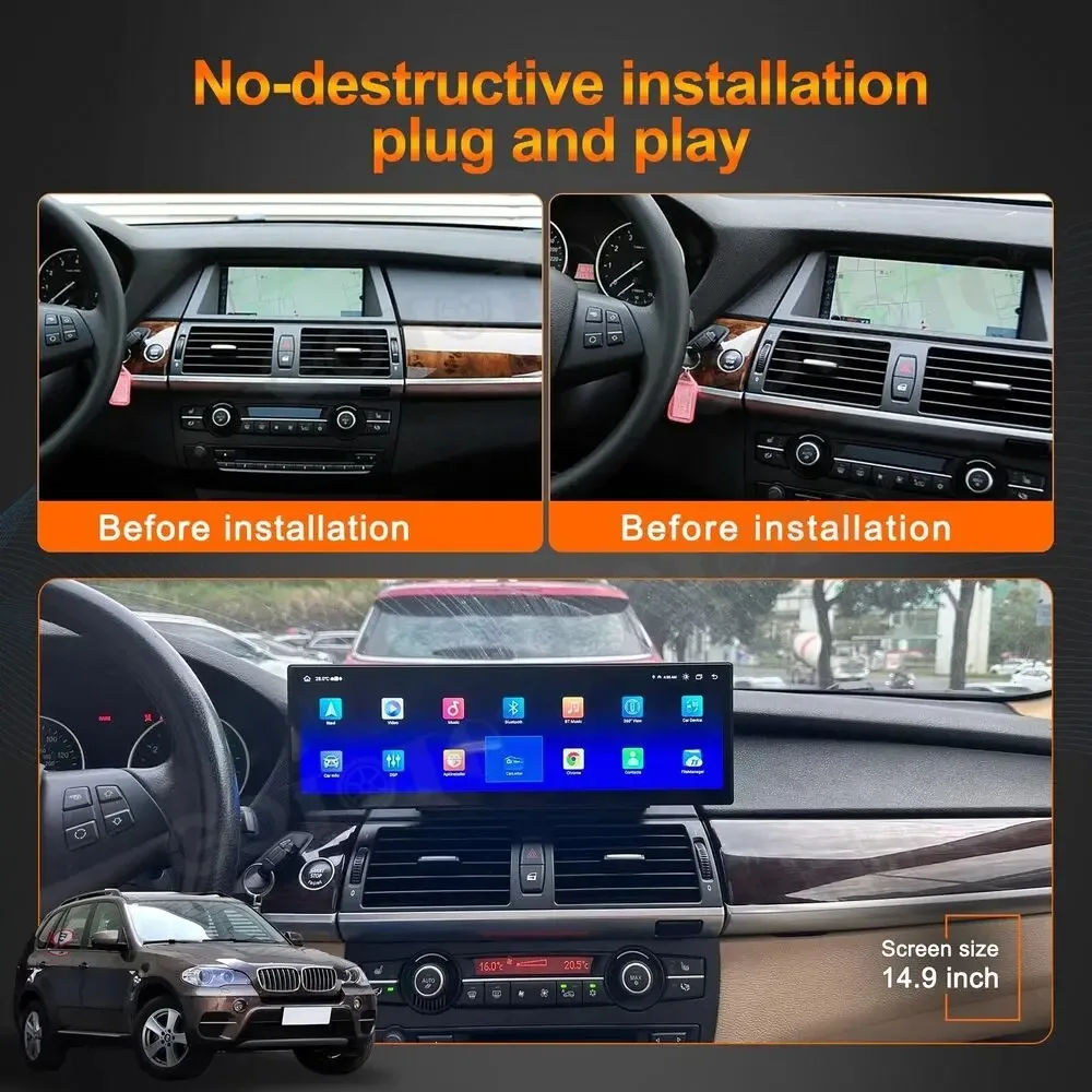 14.9 Inch Car Radio Android 14 For BMW X5 E70 X6 E71 2007-2013 CCC CIC GPS Screen Player Carplay Head Unit Wifi
14.9 Inch Car Radio Android 14 For BMW X5 E70 X6 E71 2007-2013 CCC CIC GPS Screen Player Carplay Head Unit Wifi