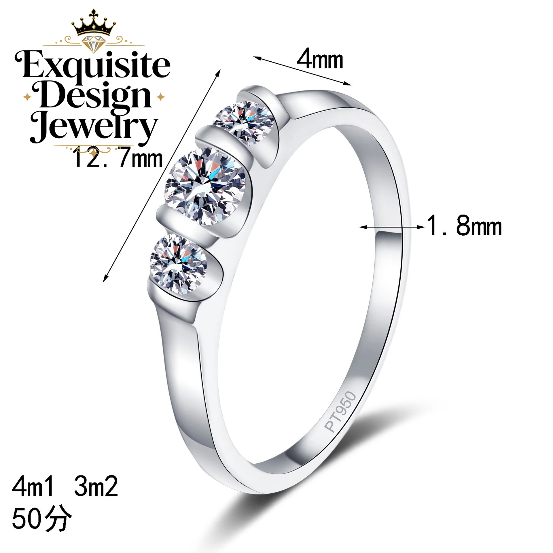 Exquisite Platinum PT950 Unique Women's Full Moissanite Ring Minimalist Wavy Engagement Band with A Unique Design
Exquisite Platinum PT950 Unique Women's Full Moissanite Ring Minimalist Wavy Engagement Band with A Unique Design