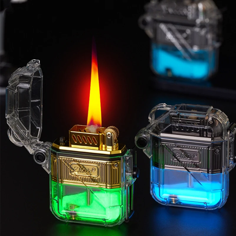 Retro Night Light Flowing Sand Kerosene Lighter Waterproof Transparent Shell Creative Grinding Wheel Ignition Lighter Men's Gift
Retro Night Light Flowing Sand Kerosene Lighter Waterproof Transparent Shell Creative Grinding Wheel Ignition Lighter Men's Gift